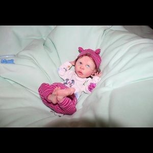 Authentic Silicone Baby boy Leo 7 inches miniature made by Jennifer Mckevitt